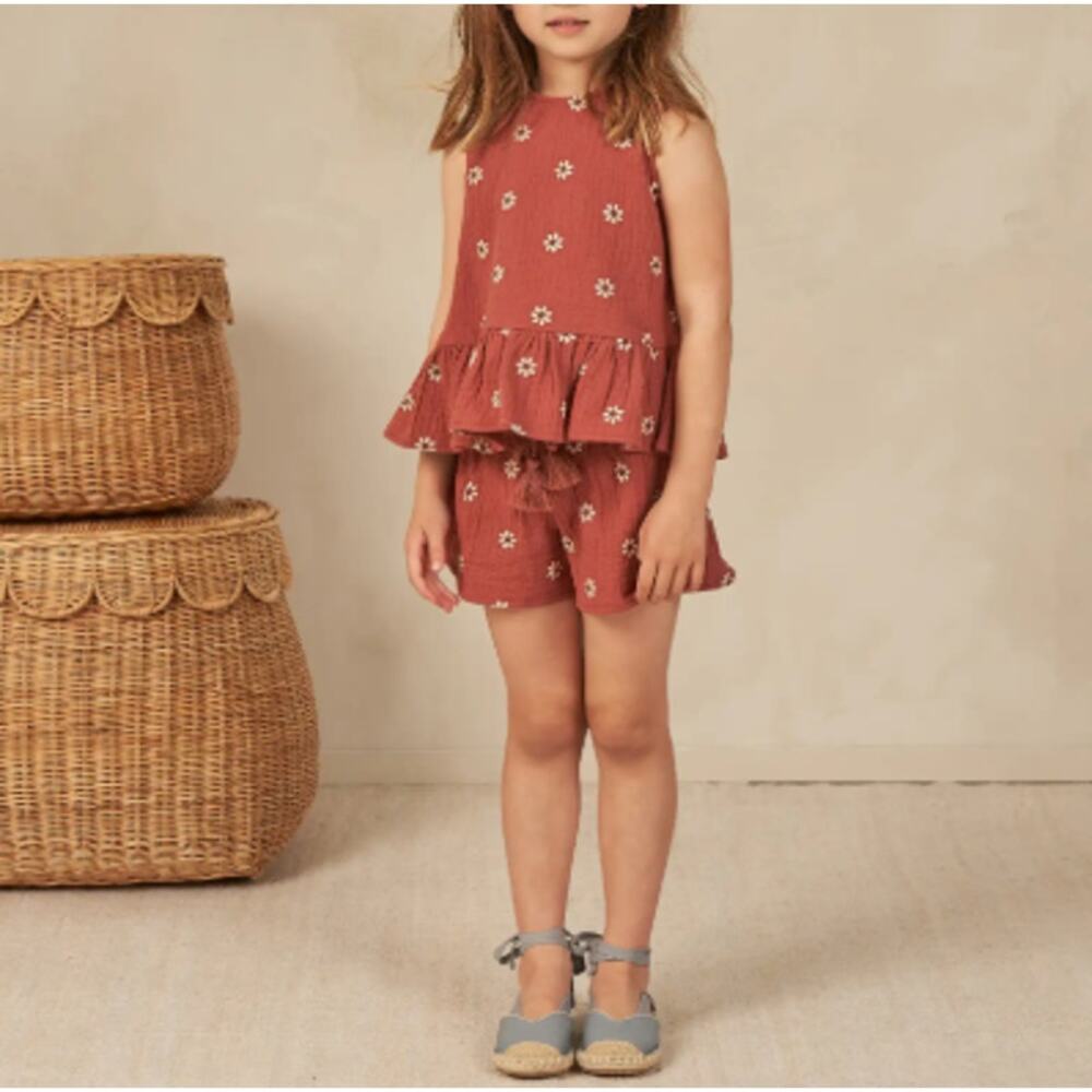 Rylee & Cru Girls Embroidered Daisy Carrie Set Size 2-3Y